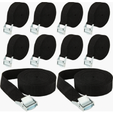 10 stuks zwarte spanbanden 1 m, 25 mm breed, verstelbare sjorriemen met klemgesp voor fietsendrager, auto, motor, bagage en kamperen