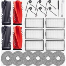 Robot Vacuum Replacement Parts Set, 2 Main Brushes, 6 Filters, 6 Side Brushes, 6 Mop Pads, Brush, Screwdriver