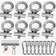 Kederleisten Haken 8 Stück, 6 mm Edelstahl Markisenhaken mit Kederstopper und Karabiner für Wohnmobil, Wohnwagen, Boot und Zelt