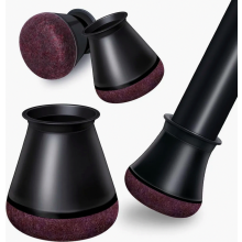 24 protectores negros de silicona con fieltro para patas de silla inclinadas, antideslizantes y resistentes al desgaste, de 14 a 20 mm
