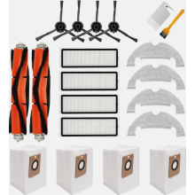 Accessoireset voor robotstofzuiger, 20-delig met 2 hoofdborstels, 4 HEPA-filters, 4 zijborstels, 4 dweildoeken, 4 stofzakken en 2 schoonmaakborstels