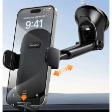 Supporto per telefono da auto con ventosa, montaggio su parabrezza, supporto regolabile compatibile con smartphone da 4,7 a 6,9 pollici, nero