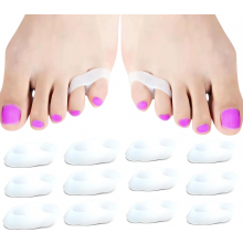 Gel-Zehenspreizer aus Silikon, 12 Stück, für Hallux Valgus, überlappende Zehen, Ballenzehenkorrektur, Druckschutz und Schmerzlinderung