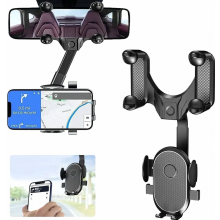 Supporto per telefono da specchietto retrovisore, supporto per auto regolabile e girevole a 360 gradi, supporto universale multifunzionale per smart