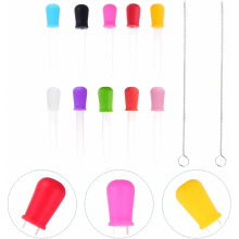 10 balení 5 ml odmerných pipiet na prenos tekutín s 2 čistiacimi kefkami na fľaše, liekovky, rastliny, domáce