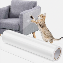 Self Adhesive Cat Scratch Protector Film, Transparent Anti Scratch Tape for Sofa, Couch, Furniture, Walls and Doors