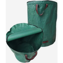 120L Garden Waste Bags with Lids, Pack of 2, Waterproof Foldable Reusable Leaf Sacks with Handles for Grass and Hedge Cuttings