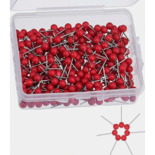 400 puntine rosse con scatola trasparente per riporle, piccole puntine per mappe, ideali per segnare, per il fai da te, per bacheche di sughero e ba