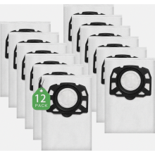 12 stuks 487 stofzuigerzakken van vliesstof voor WD4 WD5 WD6 WD5P WD6P MV4 MV5 MV6, filterzakken voor nat- en droogzuigers, wit