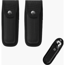 Messertasche aus Oxford-Gewebe für Gürtel, Messerholster mit Gürtelschlaufe, 2 Stück schwarz für Reise, Camping und Bergtouren