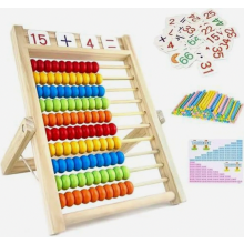 Abacus Counting Frame with 100 Colourful Beads, Counting Sticks and Number Cards, Maths Learning Toy for Children Aged 3+