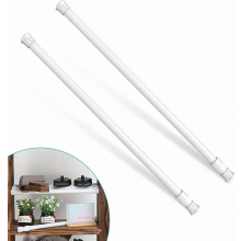 2 Pack Extendable Clothes Rod, 40-70cm Tension Rod No Drilling, Adjustable Wardrobe Rail for Kitchen, Bathroom, White