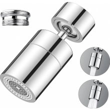 360 Degree Swivel Tap Aerator, Dual Function Water-Saving Faucet Attachment with Two Spray Modes for Kitchen and Bathroom