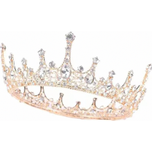 Strass Krone für Damen, barocke Kristall Tiara als Brautschmuck für Hochzeit, Festzug, Geburtstag und festliche Anlässe