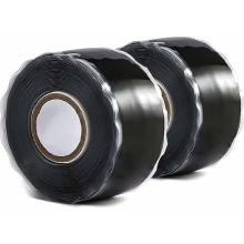 Cinta de silicona autovulcanizante impermeable, cinta reparadora para mangueras, cables y tuberías, 2 rollos de 3 m, negro
