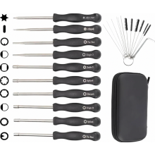 12 Piece Carburettor Adjustment Screwdriver Tool Set with Cleaning Brushes for 2 Stroke Small Engine Trimmers and Chainsaws
