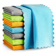 8 Pack Microfibre Cleaning Cloths, Fish Scale Streak Free Polishing Towels for Windows, Car Care and Kitchen, 30 x 30 cm