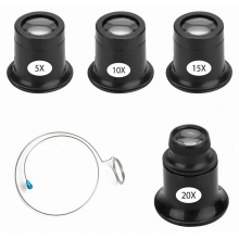 4 Stück Uhrmacherlupen 35-fach 20-fach 15-fach 10-fach, Juwelierlupen mit Stahlring, leichtes Okular für Uhren Schmuck