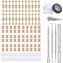 Set de herramientas para uñas encarnadas, juego de pedicura con pegatinas correctoras, alicate, empujador, lima y tubo de taponamiento