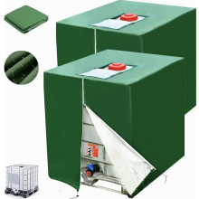 Abdeckplane für 1000 l IBC-Tank, 2 Stück, 420D Gewebe, wasserabweisender Sonnen- und Staubschutz mit Reißverschluss, 116 x 100 x 120 cm