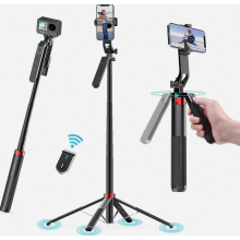 Treppiede per telefono e selfie stick da 180 cm con telecomando Bluetooth, rotazione a 360 gradi, supporto estensibile in alluminio per foto e video