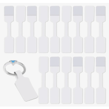 500 etichette per prezzi di gioielli, etichette autoadesive in carta kraft, 6 adesivi bianchi vuoti da 1,2 cm per esposizione di collane e anelli