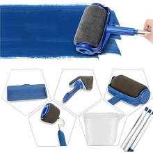 Set di rulli per pittura con serbatoio di vernice integrato, kit per dipingere pareti senza gocciolamenti con rullo per bordi e pennello per angoli