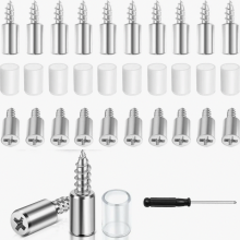 30 Pack Shelf Support Pegs with Rubber Tips, Self Tapping Cabinet Shelf Pins for Furniture, Cupboards and Bookcases