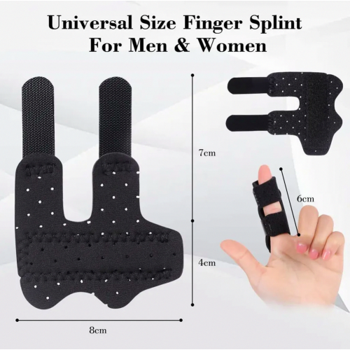 Finger Splints, 2 Pack Finger Straightener Stabiliser, Soft Comfortable Support Brace for Broken, Sprained, Arthritis or Tendonitis, Black 1