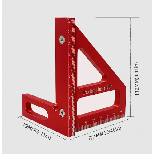 3D Multi Angle Measuring Ruler, Aluminium Alloy 45/90 Degree Woodworking Protractor, High Precision Layout Tool for Carpenters 1