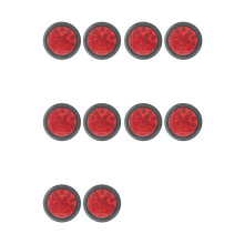 10Pcs 12V-24V 16LED Car Round Red Taillights Rear Fog Light Stop Brake Running Reverse Lamp for Truck Trailer Lorry
