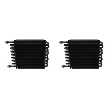 2X 16 Pass 1/2Inch Transmission Cooler, 16 Rows 8AN Tube Fin Cooler Air Compressor Aftercooler Universal Black