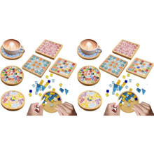 12X Mosaic Tiles for Crafts,Mixed Color Glass Mosaic Kits with Wooden Coaster for Adults,for Handmade Home Decoration
