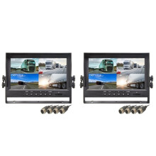 2pcs 9In LCD Car Rearview Quad Split Monitor,4 Channels 4CH Car Monitor 4 Split Screen Display