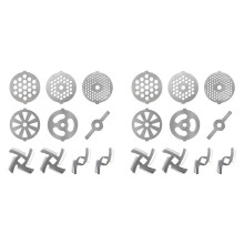 20Pcs Meat Grinder Blades Set, Stainless Steel Meat Grinder Plate Discs Sausage Stuffer Food Grinding Blades