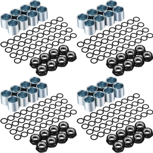 224 Pezzi Kit Hardware per Camion da Skateboard Distanziatori per Skateboard Dadi per Assi per Longboard Accessori per Skateboard