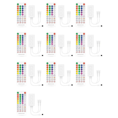 10X SP611E WS2812B WS2811  Music LED Strip Controller IR38 Keys Remote APP DC5V-24V