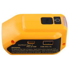 2X Replacement DCB090 Power Source Converter for 20v Max 18V Battery Adapter with Dual USB 12V LED Work Light