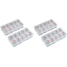 4X Nail Tip Box Empty Nail Tips Organizer Storage Fingernail Box Spaces Storage Case Container Nail Box Grid Box
