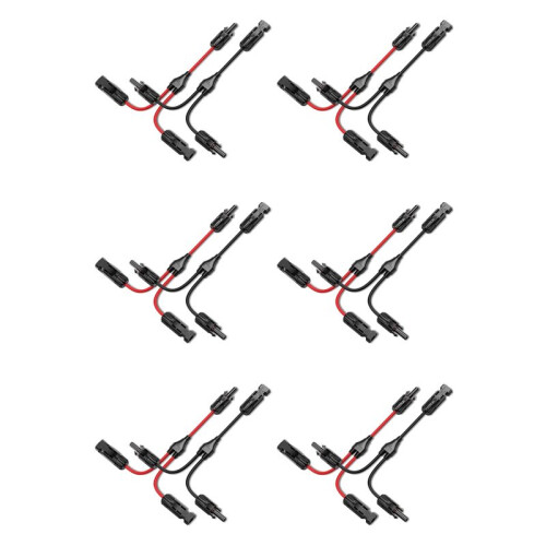 12X Solar Y Branch Cable Connectors,Solar Cable Parallel Adaptor in Pair for Solar Pane,Cable Wire Plug Tool Kit