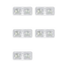 5X Uniwersalna Lampa Sufitowa Podwójna Kopuła do Przyczepy Kempingowej Marine RV 48 LED 12V 520LM Lampa Samochodowa Biała Lampa Dachowa
