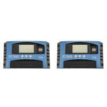 2X 100A MPPT Solar Charge Controller Dual USB LCD Display 12V 24V Auto Solar Cell Panel Charger Regulator with Load