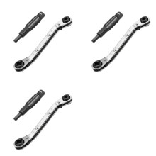 3X Chave de Catraca de Válvula de Ar Condicionado Hvac Service Wrench (1/4 de Polegada, 3/8 de Polegada, 3/16 de Polegada, 5/16 de Polegada) com