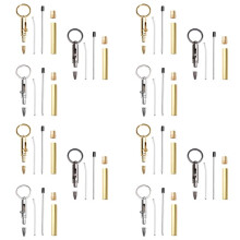 12X -Kugelschreiber Aus Holz/Schlüsselanhänger für Männer, Geschenk, Drechsel-Kugelschreiber-Set, Drechsel-Stift-Sets