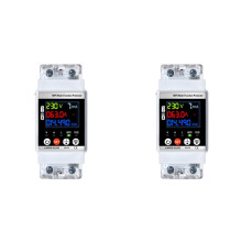 2X WiFi Power Meter 63A Automatischer Wiedereinschaltschutz Digitaler KWH-Leckstrom-Spannungsmonitor-Controller