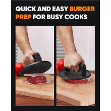 2X Heavy-Duty Cast Iron Burger Press, 6.5 Inches, Perfect for Griddle, Grill & Skillet, Ergonomic Handle