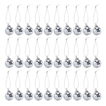 150Pack Disco Silver Hanging Mirror Disco Balls Ornaments with Rope Christmas Wedding Party Music Festivals Decor