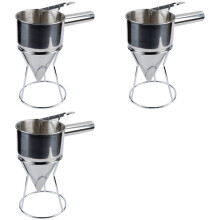 3X Stainless Steel Hand-Held Funnel Dispenser Octopus Pellets Funnel Tool Hand-Held Mixing Batter Separator