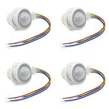 4X Interrupteur de Lumière à Détecteur de Mouvement AC85-265 V Capteur PIR pour L'Éclairage Temporisation Ajuster le Détecteur de Mouvement Lampe