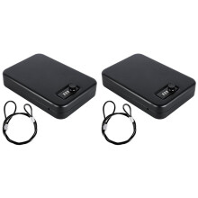 2X Gun Safe for Pistols, Solid Steel Pistol Safe, Small Handgun Lock Box with Combination Lock